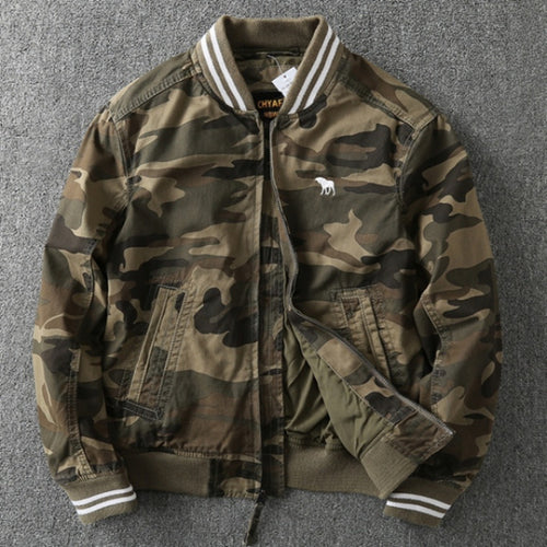Herren Militärische Bomberjacke mit stylischem Camouflage-Muster Drune