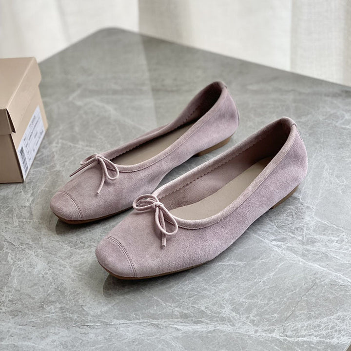 Damen Flache Ballerinas mit zierlichem Schleifenakzent Drune