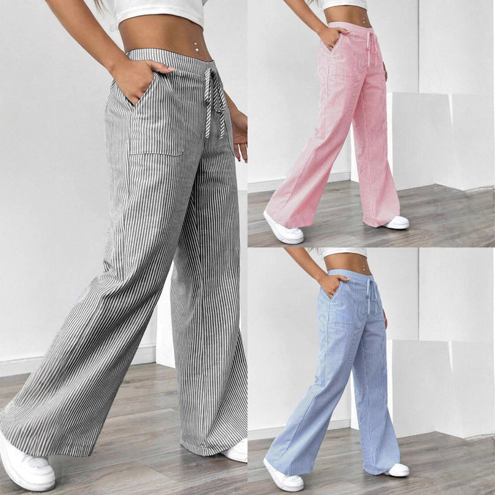 Damen nan weite Baumwoll-Loungehose mit Tunnelzug und Seitentaschen Drune