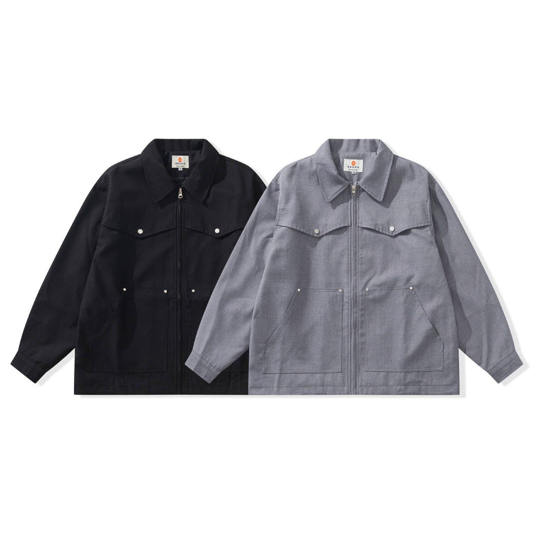 Herren Utility-Chorejacke mit durchgehendem Reißverschluss und großen Pattentaschen Drune