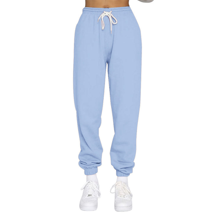 Damen nan High‑Waist Relax-Jogginghose mit elastischem Komfortbund, Kordelzug und gerippten Knöchelbündchen Drune