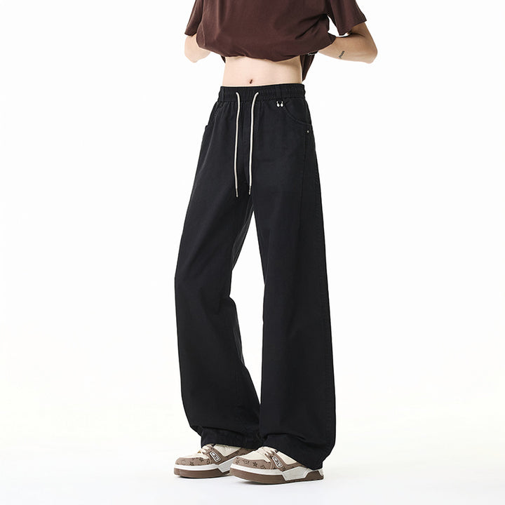 Damen Weite Baumwollmix-Hose im Baggy-Cut mit Tunnelzug und Oversized-Bein Drune