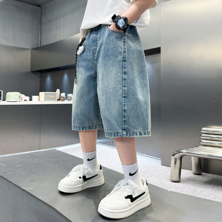 Unisex lockere Denim-Shorts mit tiefen Taschen Drune