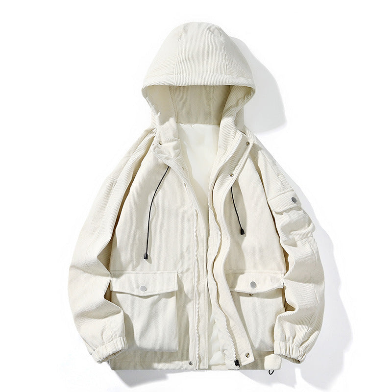 Herren Modische Outdoorjacke mit Kapuze Drune