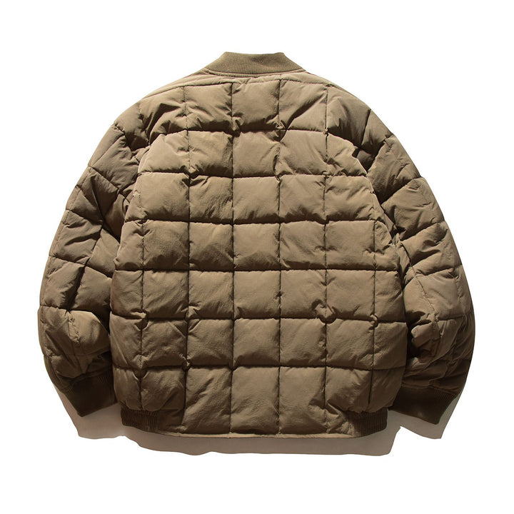 Herren Boxy-Stepp-Bomberjacke mit kubischer Wattierung und Rippenkragen Drune