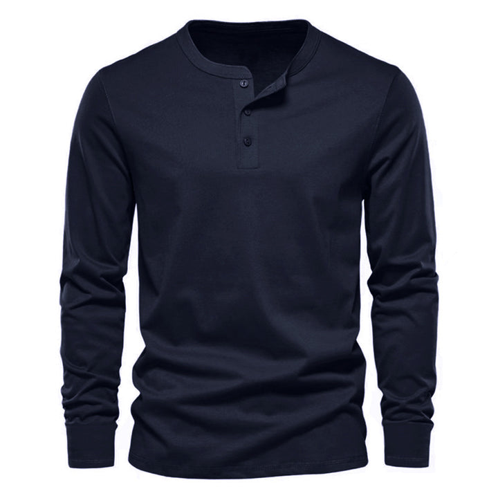 Herren Longsleeve Henley aus leichter Baumwollmischung Drune