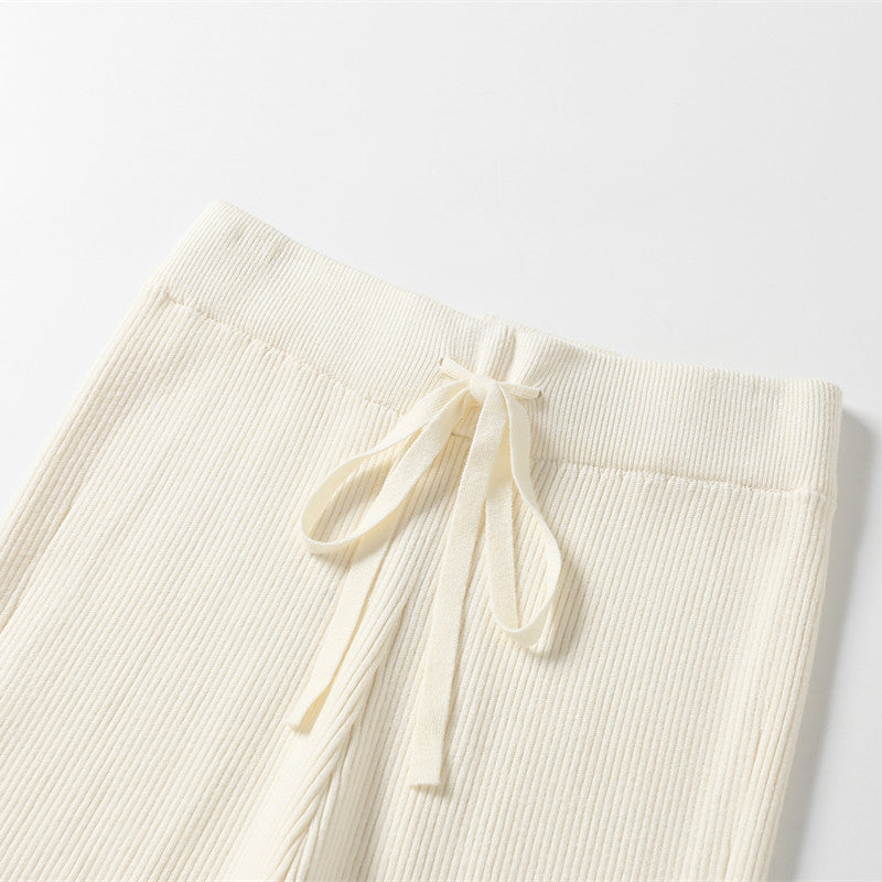 Damen Bequeme und lässige Strickpalazzo-Hose Drune