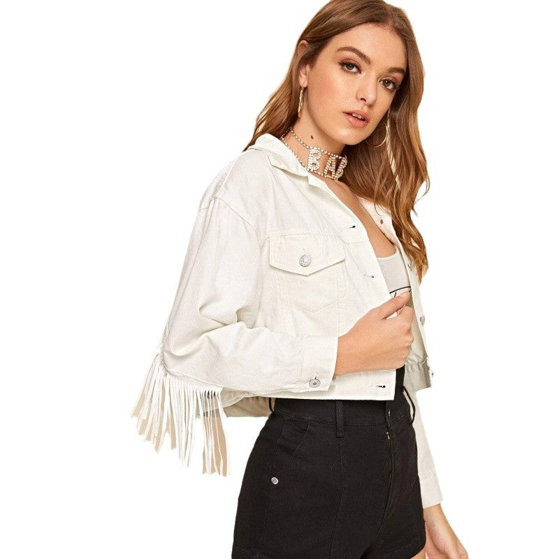 Damen
Kurze Fransenjacke mit trendigem Design und lässigem Schnitt Drune
