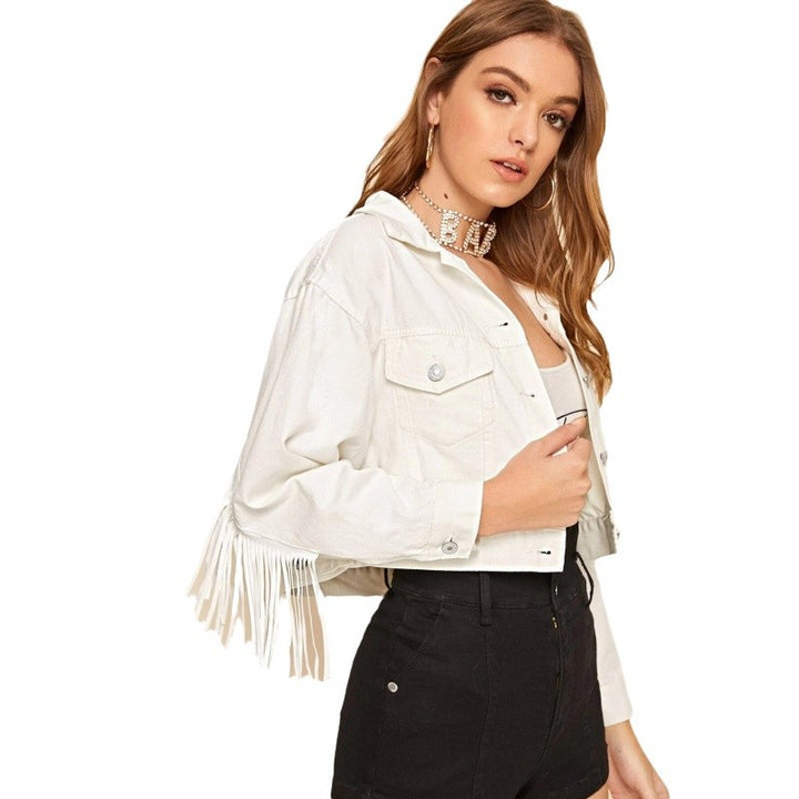 Damen
Kurze Fransenjacke mit trendigem Design und lässigem Schnitt Drune