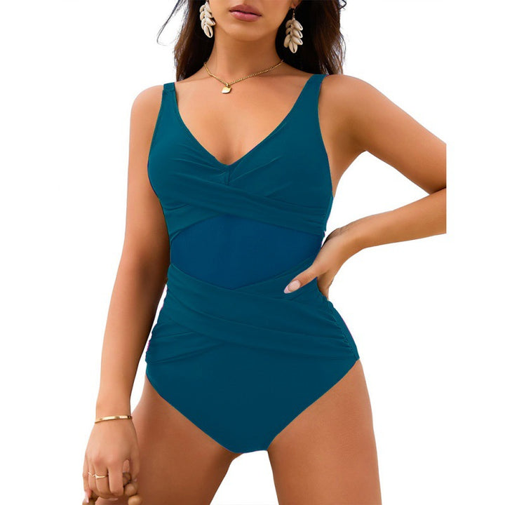 Damen Einteiliger Badeanzug mit raffiniertem Wickeldetail und figurformendem Schnitt Drune