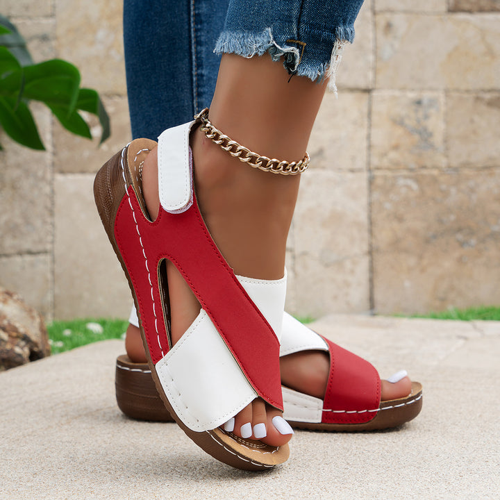 Damen  orthopädische Keilsandalen mit Memory-Foam und verstellbarem Fersenriemen Drune