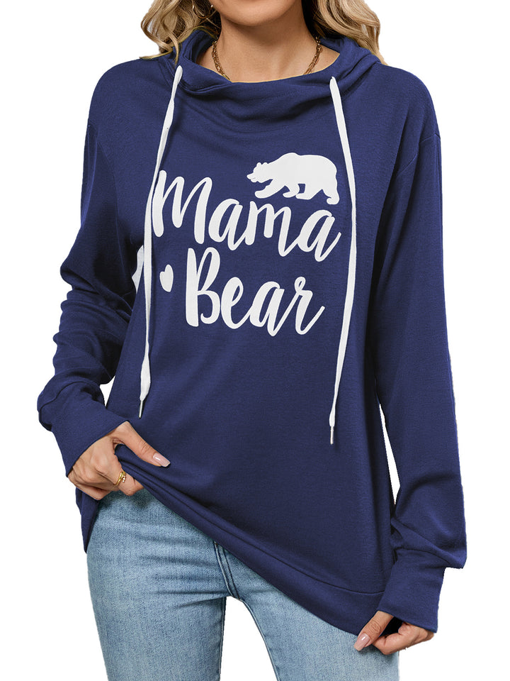 Damen lässiger Kapuzenpullover mit beschriftetem Design Drune