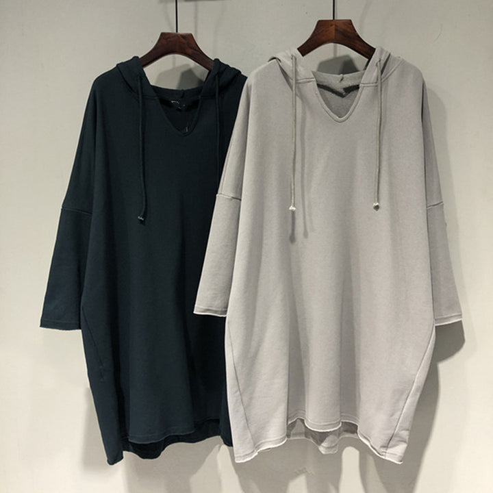 Damen Hoodie-Kleid mit großzügigem Schnitt und Kapuze Drune