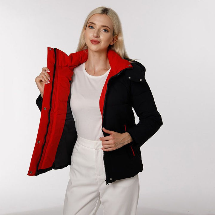 Damen gesteppte Winterjacke mit wendbarem Design und praktischen Taschen Drune