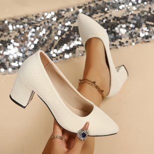 Damen Stilvolle Blockabsatz-Pumps Drune