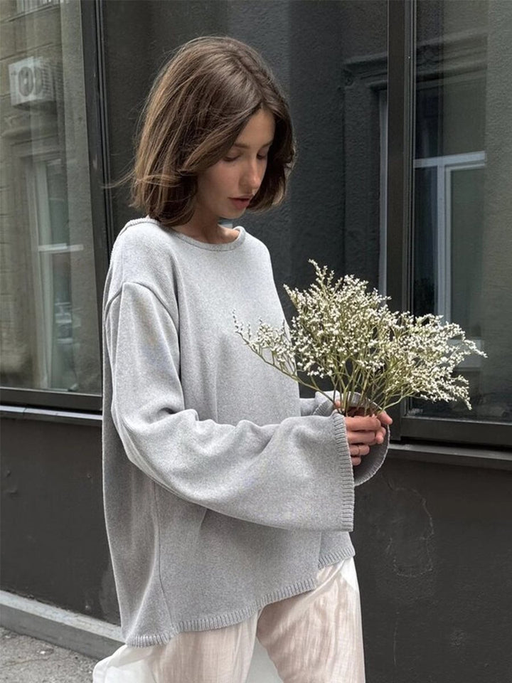 Damen Grobstrick-Kapuzenpullover aus reiner Baumwolle mit Kordelzug Drune