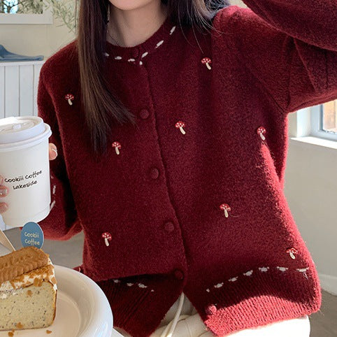 Damen Kuschelige Strickjacke mit detaillierter Gartengestaltung Drune