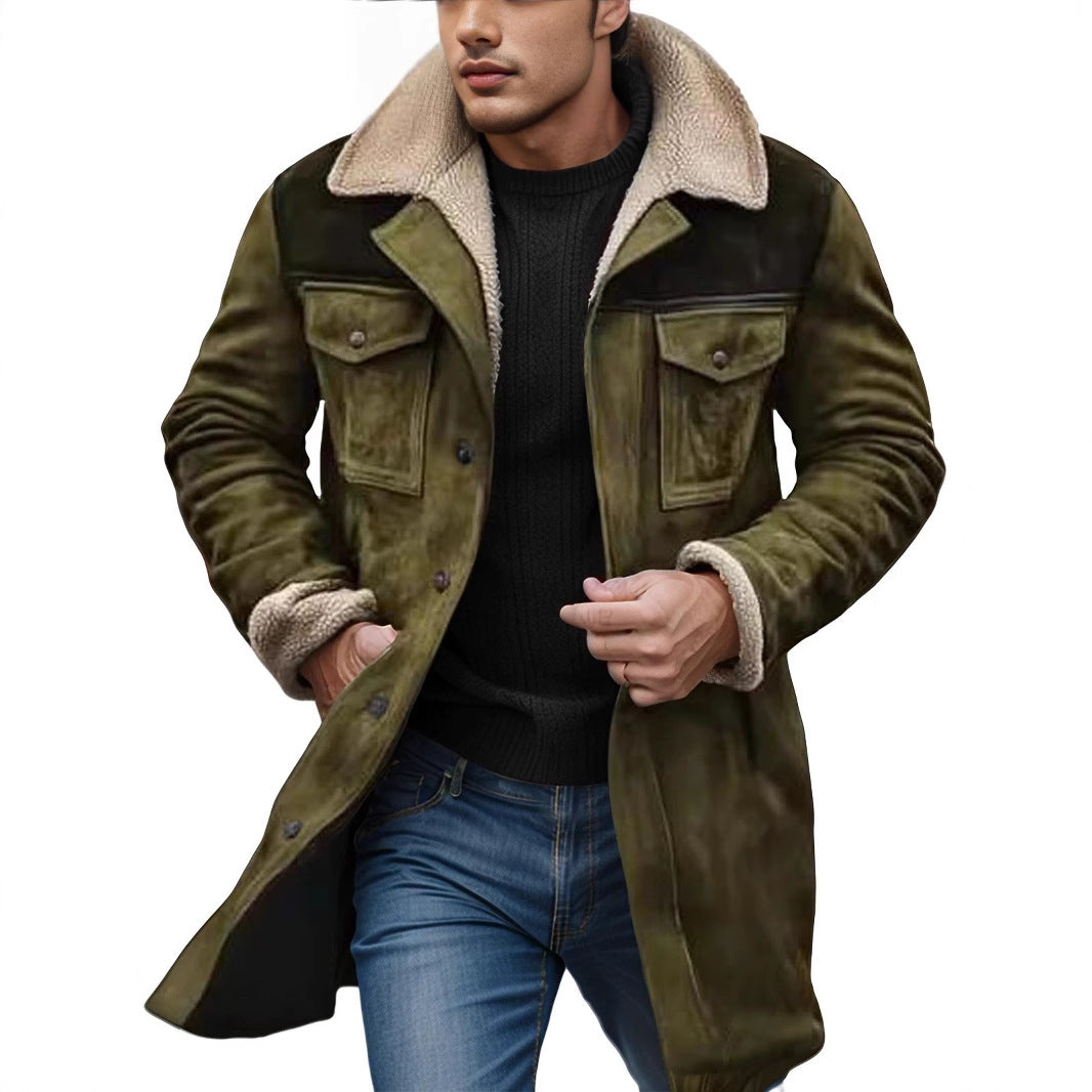 Herren Lammfelljacke im lässigen Utility-Stil mit großzügigen Taschen Drune