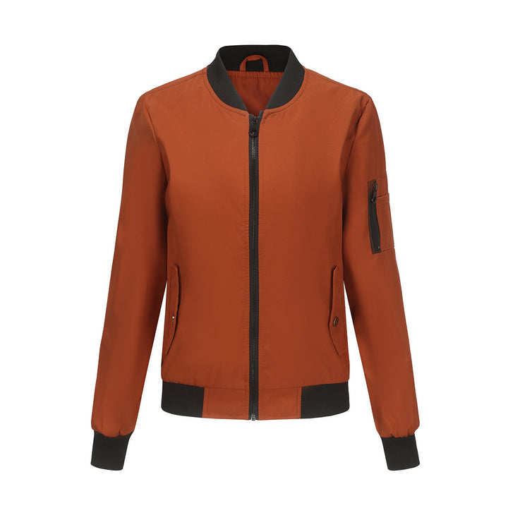 Damen modische Bomberjacke mit praktischen Reißverschlusstaschen und sportlichem Kragen Drune