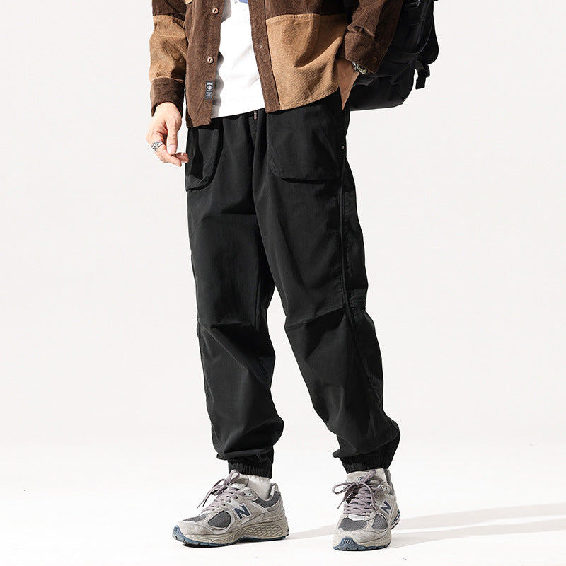 Herren Cargo-Jogginghose im Utility-Streetstyle mit Elastikbund, Tunnelzug und verstärkten Kniepaneelen Drune