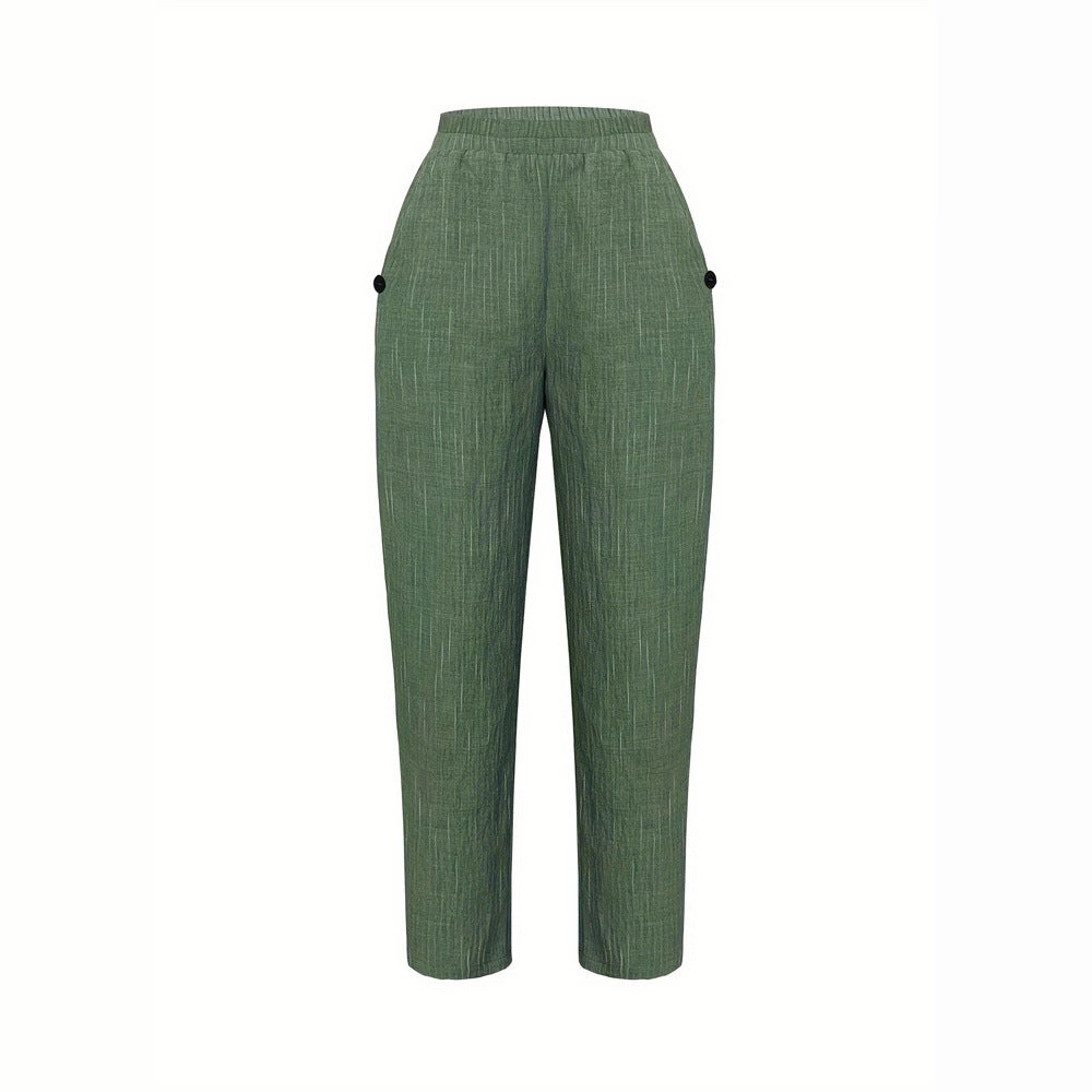 Damen Bequeme und luftige Leinenhose mit seitlichen Taschen Drune