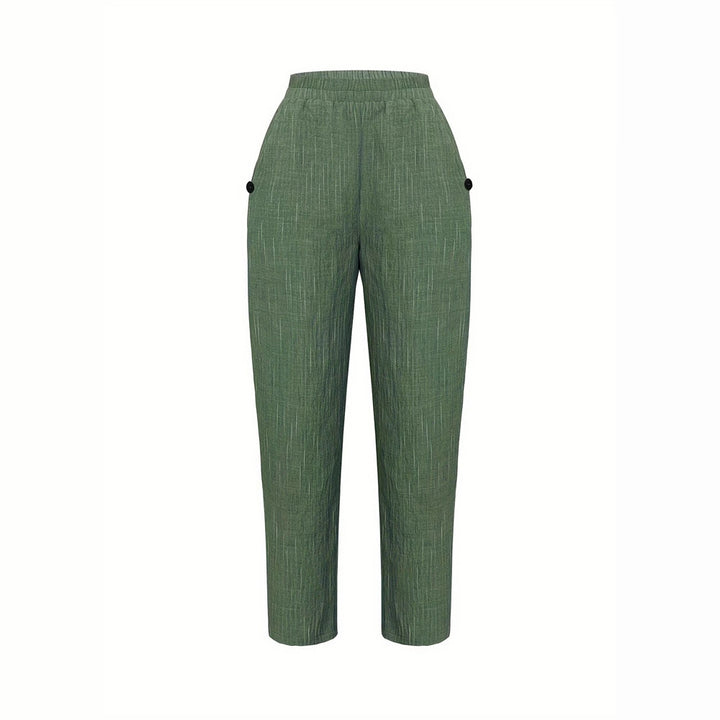 Damen Bequeme und luftige Leinenhose mit seitlichen Taschen Drune