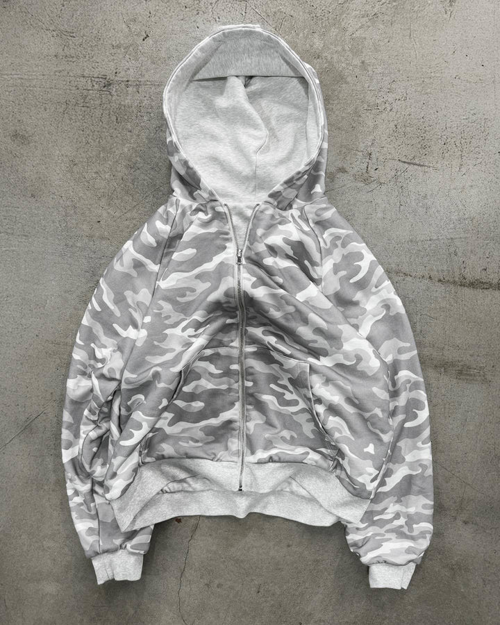 Unisex Kapuzen-Sweatjacke mit Kunstfellfutter, verkürztem Schnitt und Kreuz-Reißverschluss Drune