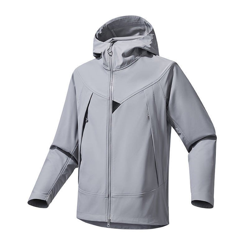 Herren Leichte Softshell‑Hoodiejacke mit winddichter atmungsaktiver Membran und ergonomischem Schnitt Drune