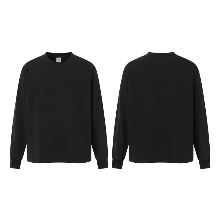 Unisex Minimalistisches Heavyweight Rundhals-Sweatshirt mit verstärktem Kragen und verlängertem Rückensaum Drune