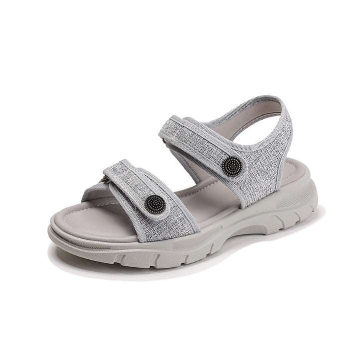 Damen Komfortsandalen mit anpassbarem Klettverschluss und rutschfester Sohle Drune
