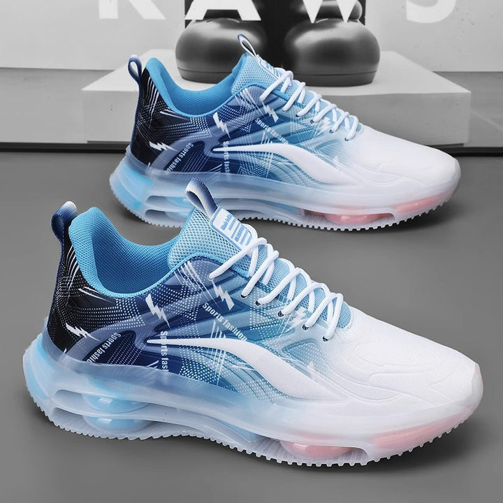 Unisex atmungsaktive Laufsneaker mit sichtbarer Luftkammersohle und reflektierendem Mesh-Obermaterial Drune