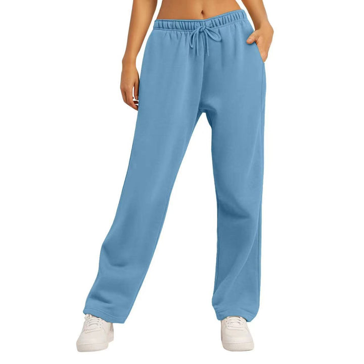 Damen nan weite High‑Waist Loungewear‑Jogginghose mit elastischem Bund Kordelzug und Seitentaschen Drune