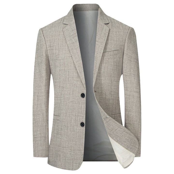 Herren Leichter Leinenblazer Slim-Fit Zweiknopf-Sakko atmungsaktiv Drune
