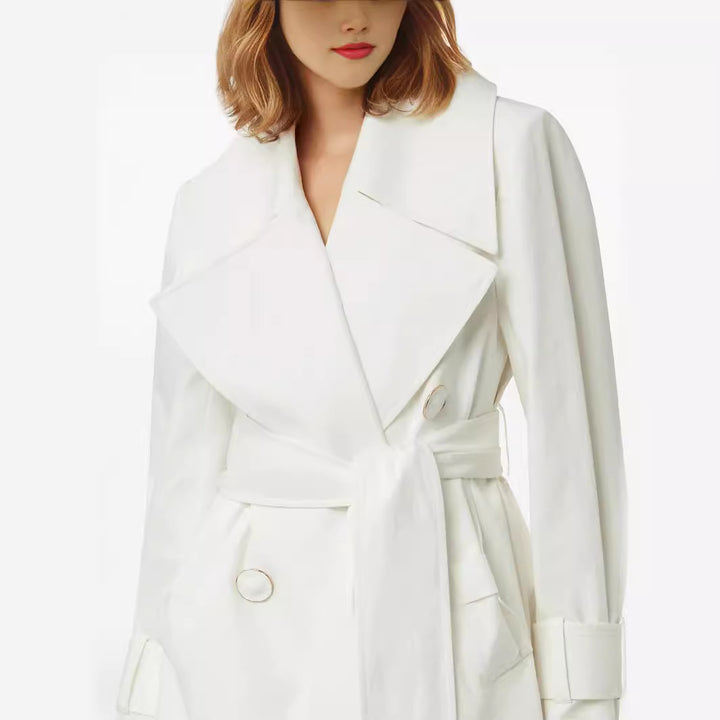 Damen Trenchcoat mit weitem Revers und Taillengürtel Drune