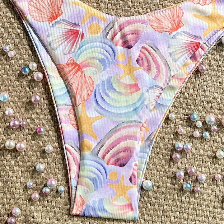 Damen Triangel-Bikini mit maritimen Muschel-Muster Drune