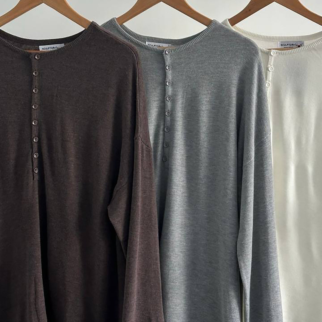 Damen Lässiger Strickpullover mit modernen Knopfdetails Drune