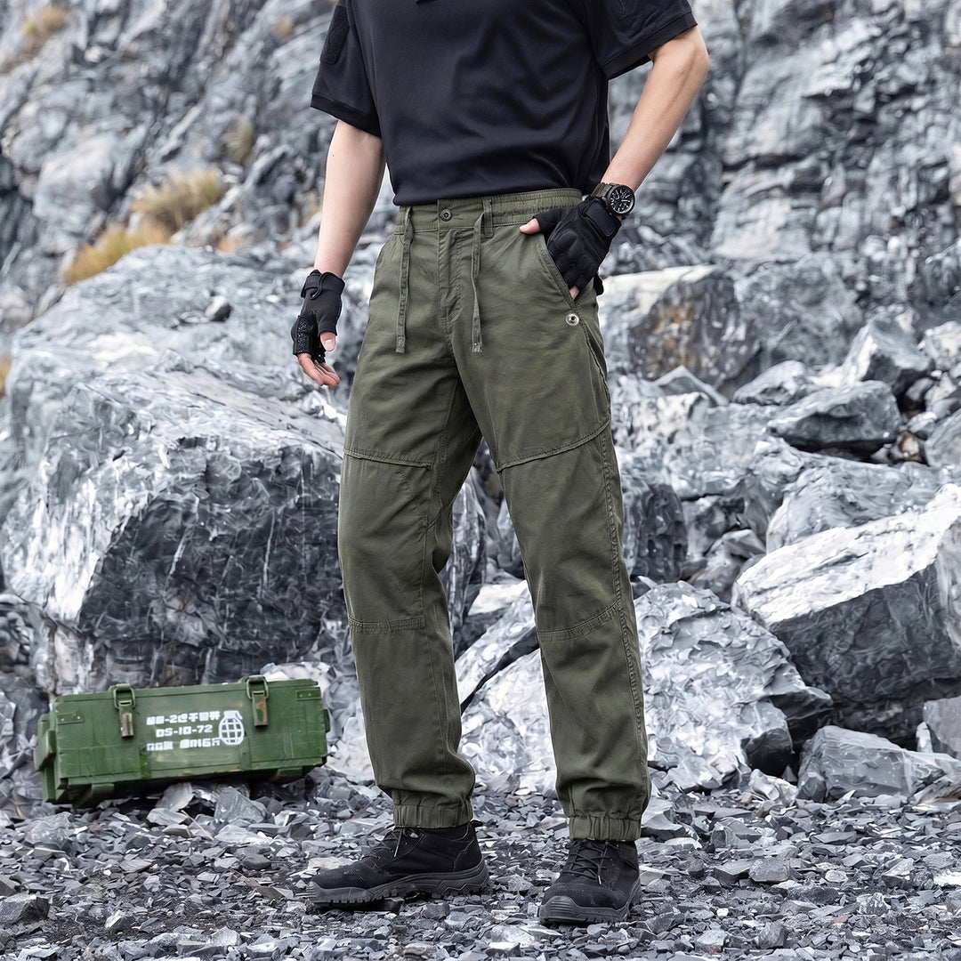 Herren Leichte Cargo-Jogginghose mit Tunnelzug, Kniepasse und elastischen Bündchen Drune