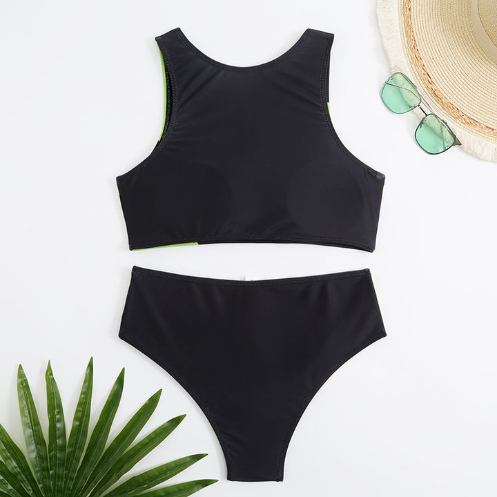 Damen Sportliches Crop-Top Bikini-Set Drune