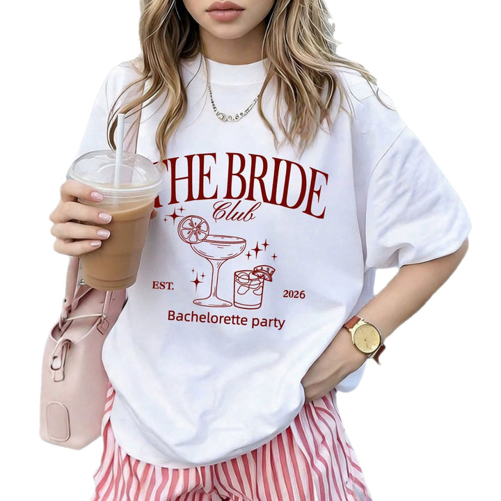 Damen oversized Bachelorette T-Shirt mit exklusivem Print Drune