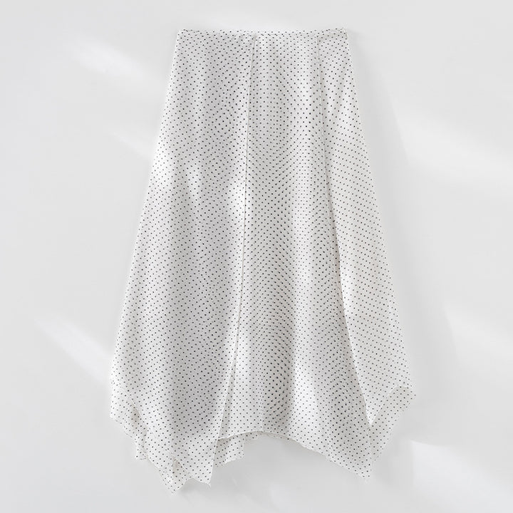 Damen Chiffonbluse mit Schleifenkragen, feinen Pintucks und Tupfenmuster Drune
