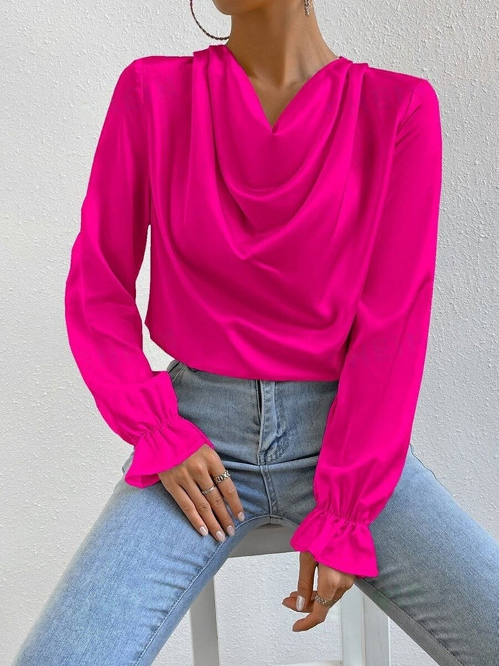Drune | Satin Langarmbluse Top