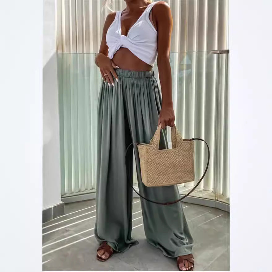 Damen Elegante und luftige Palazzo-Hose Drune