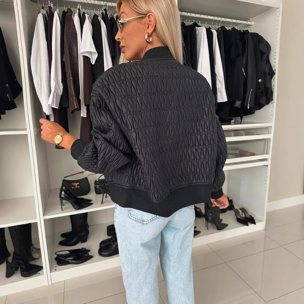 Damen Stepp-Bomberjacke mit elastischen Bündchen und modernem Reißverschluss Drune