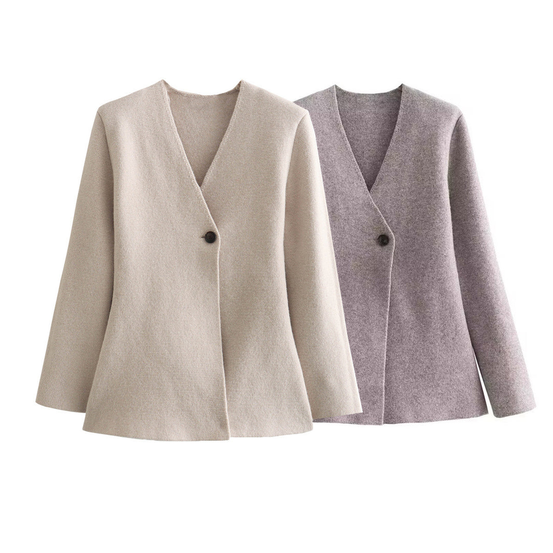 Damen Taillierter Peplum-Blazer-Mantel mit figurformender Silhouette und Ein-Knopf-Verschluss Drune