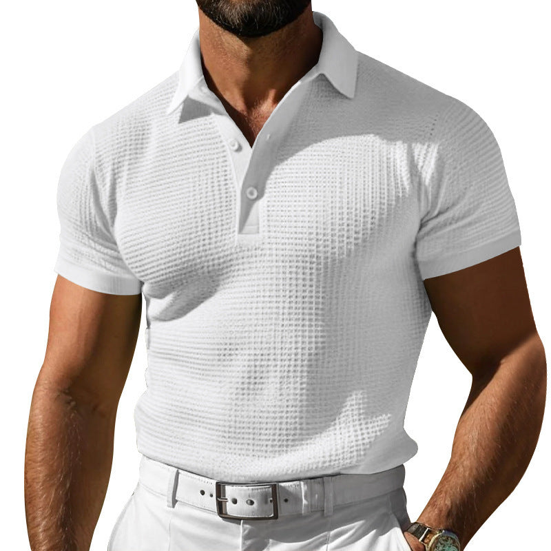 Herren nan Poloshirt mit Strukturstrick und schmalem Schnitt Drune