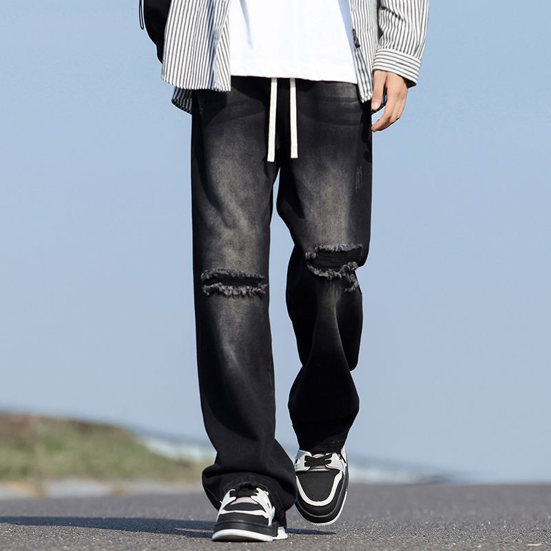 Herren Weitgeschnittene Destroyed Jeans Drune