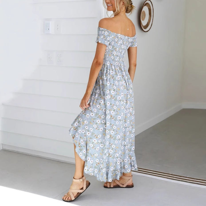 Damen Off-Shoulder Maxikleid mit floralem Print und lässigem Schnitt Drune