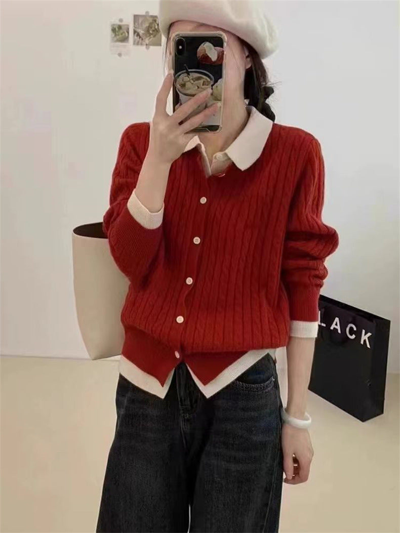 Damen Strickjacke mit strukturiertem Kabelmuster Drune
