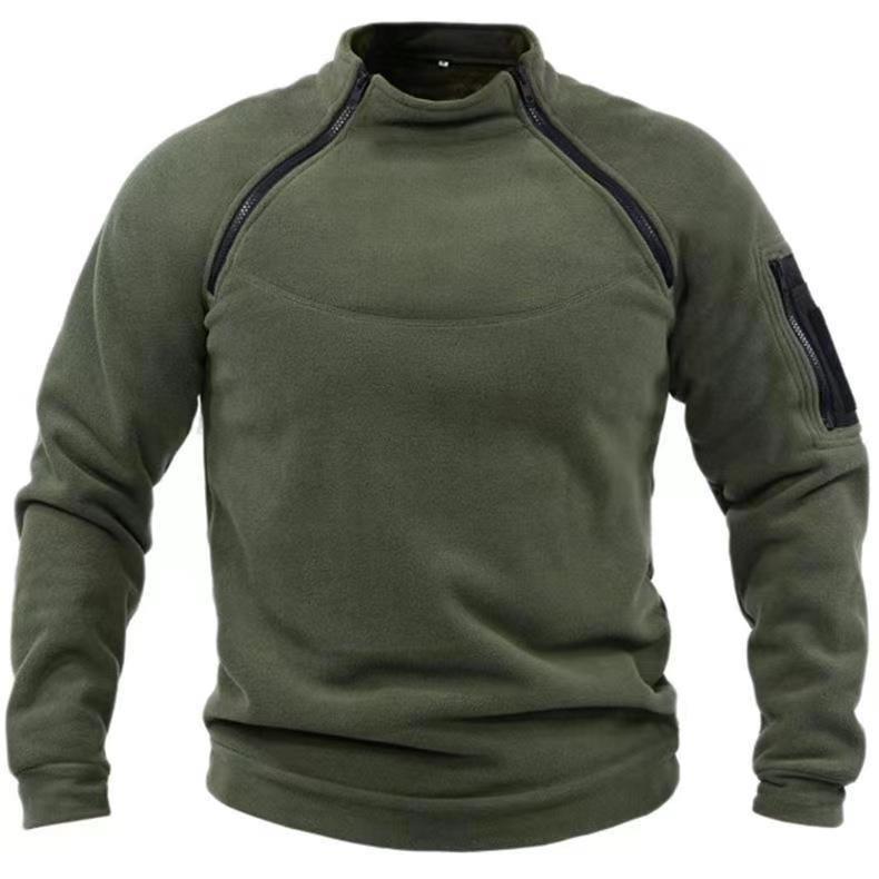 Herren Utility-Sweatshirt mit Schulter-Reißverschlüssen und Ärmeltasche Drune