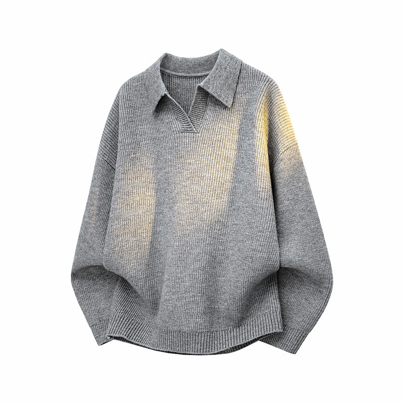 Damen Modischer Grobstrickpullover mit V-Ausschnitt und lässigem Schnitt Drune